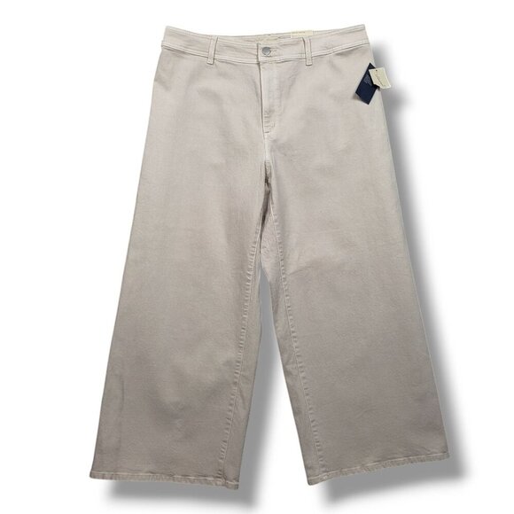 Universal Thread Wide Leg Ankle Jeans Juniors 17 Comfort Stretch Womens Beige - Picture 1 of 11